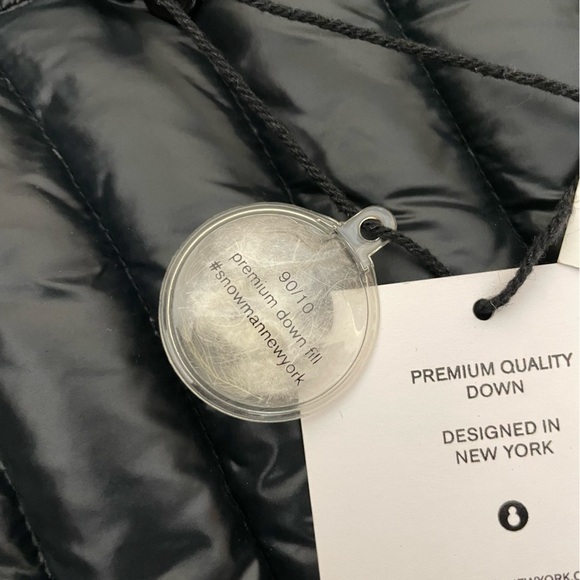 Nwt SNOWMAN NY Puffer Jacket Down Fill Faux Fur Black Long Coat Sz Medium - Picture 8 of 16